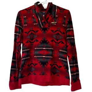 Chaps by Ralph Lauren southwestern cowl western Aztec long sleeve shirt tribal S